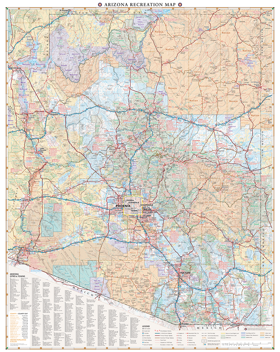 Arizona Recreation Map — Benchmark Maps