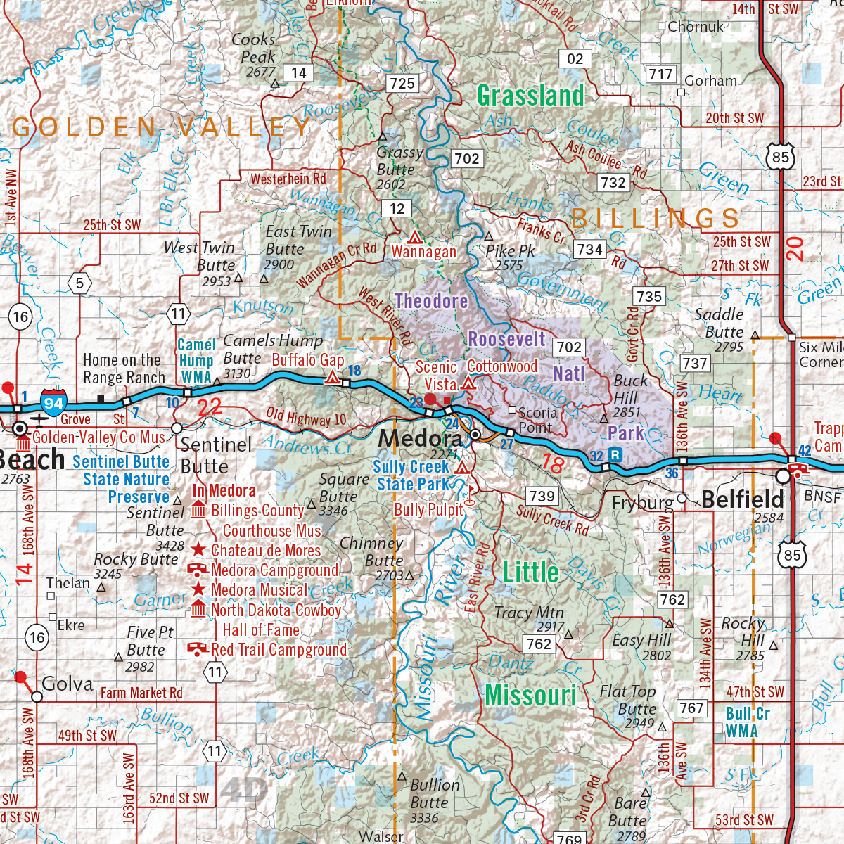north dakota recreation map