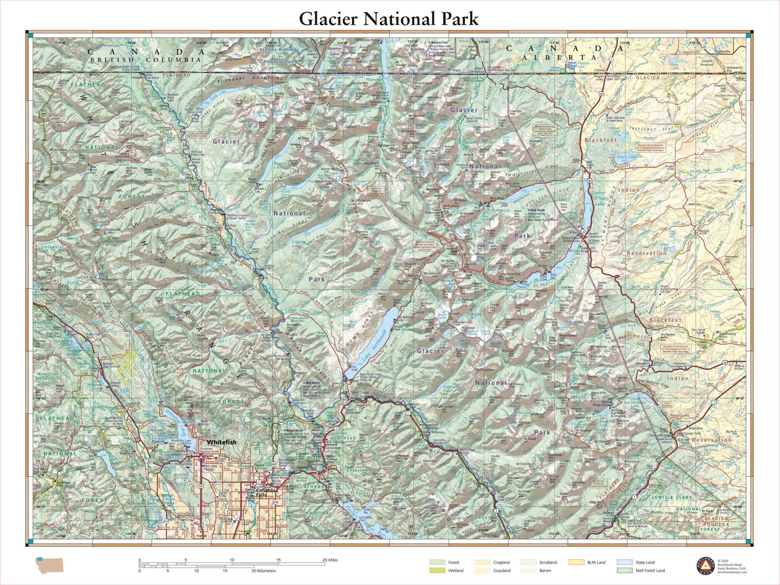 Glacier National Park Benchmark Maps