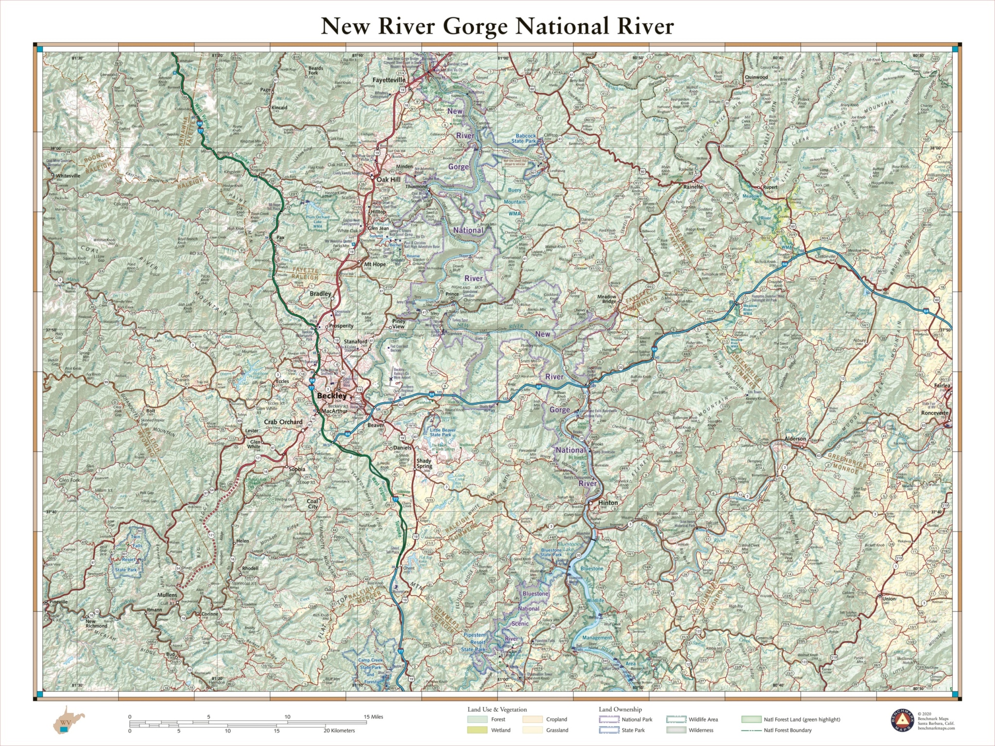 New River Gorge National River | Recreation Atlases & Maps of The ...