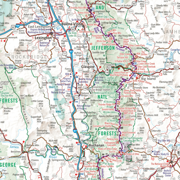 Blue Ridge Parkway Recreation Map