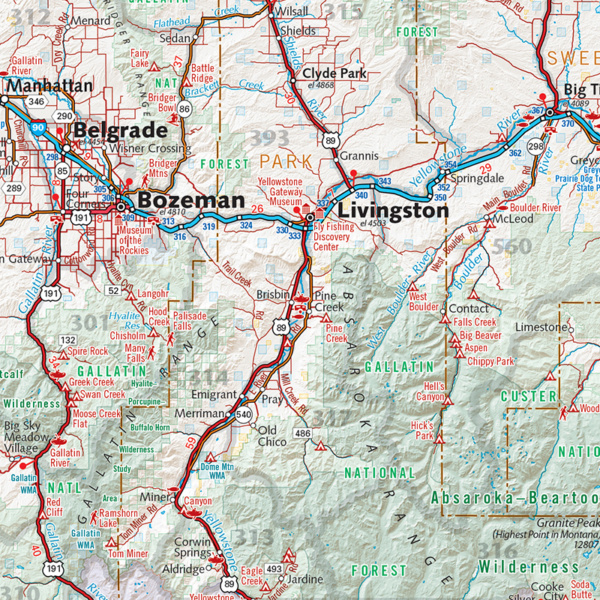 Montana Recreation Wall Map
