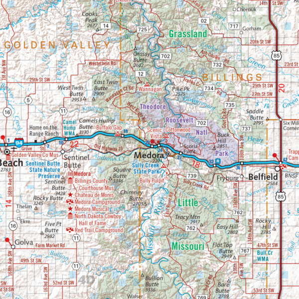 North Dakota Recreation Map