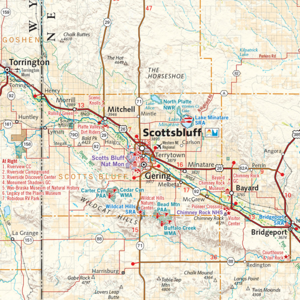 Nebraska Recreation Wall Map