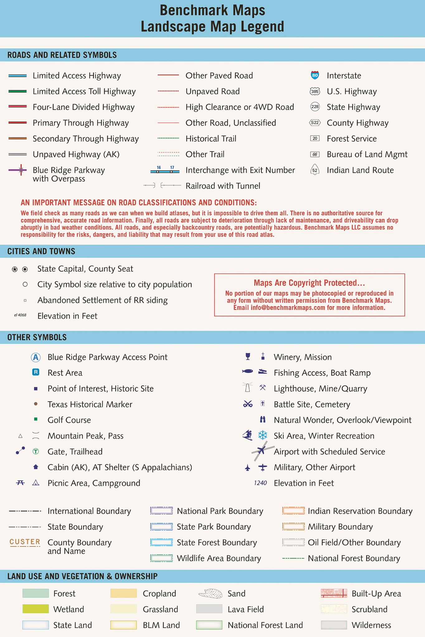 Benchmark Maps & Atlases  Landscape Map Legend