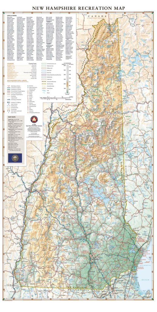 New Hampshire Wall Map